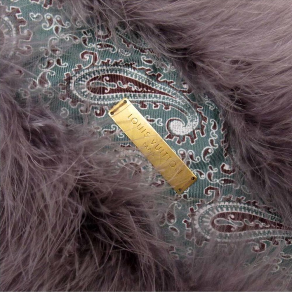 LV Silk and “Fur” Feather Stole / Collar MUST SEE - Picture 5 of 15